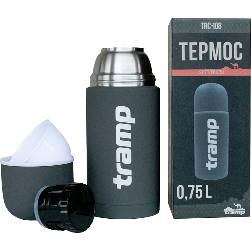 Термос TRAMP Soft Touch 0.75 л Grey (TRC-108-grey) Матеріал корпусу нержавіюча сталь