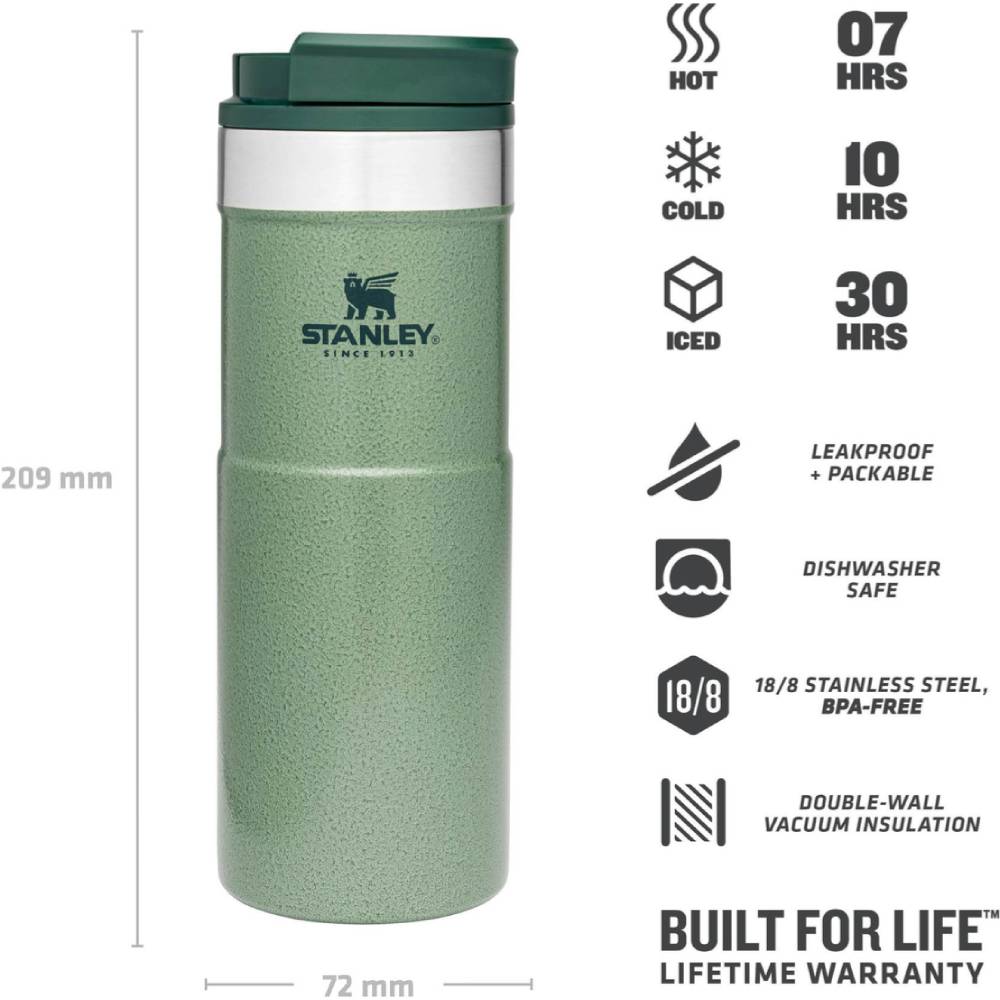 Термокружка STANLEY Classic Never Leak Hammertone Green 0.47 л (6939236382878) Объем 0.47