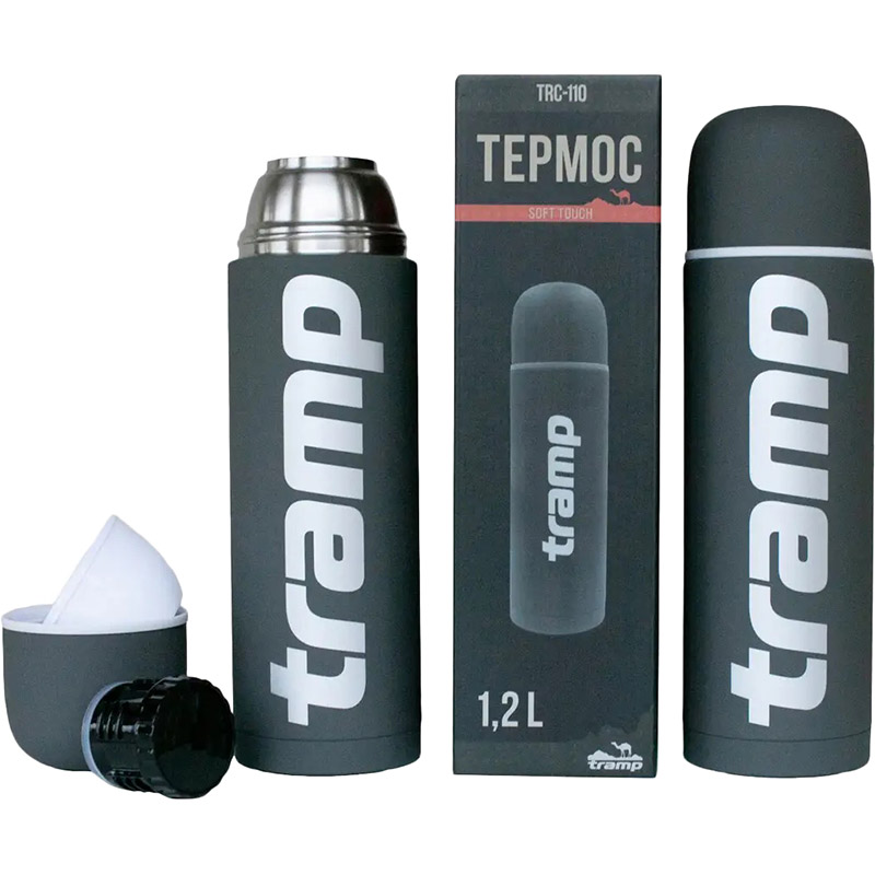 Термос TRAMP Soft Touch 1.2 л Grey (TRC-110-grey) Материал корпуса нержавеющая сталь