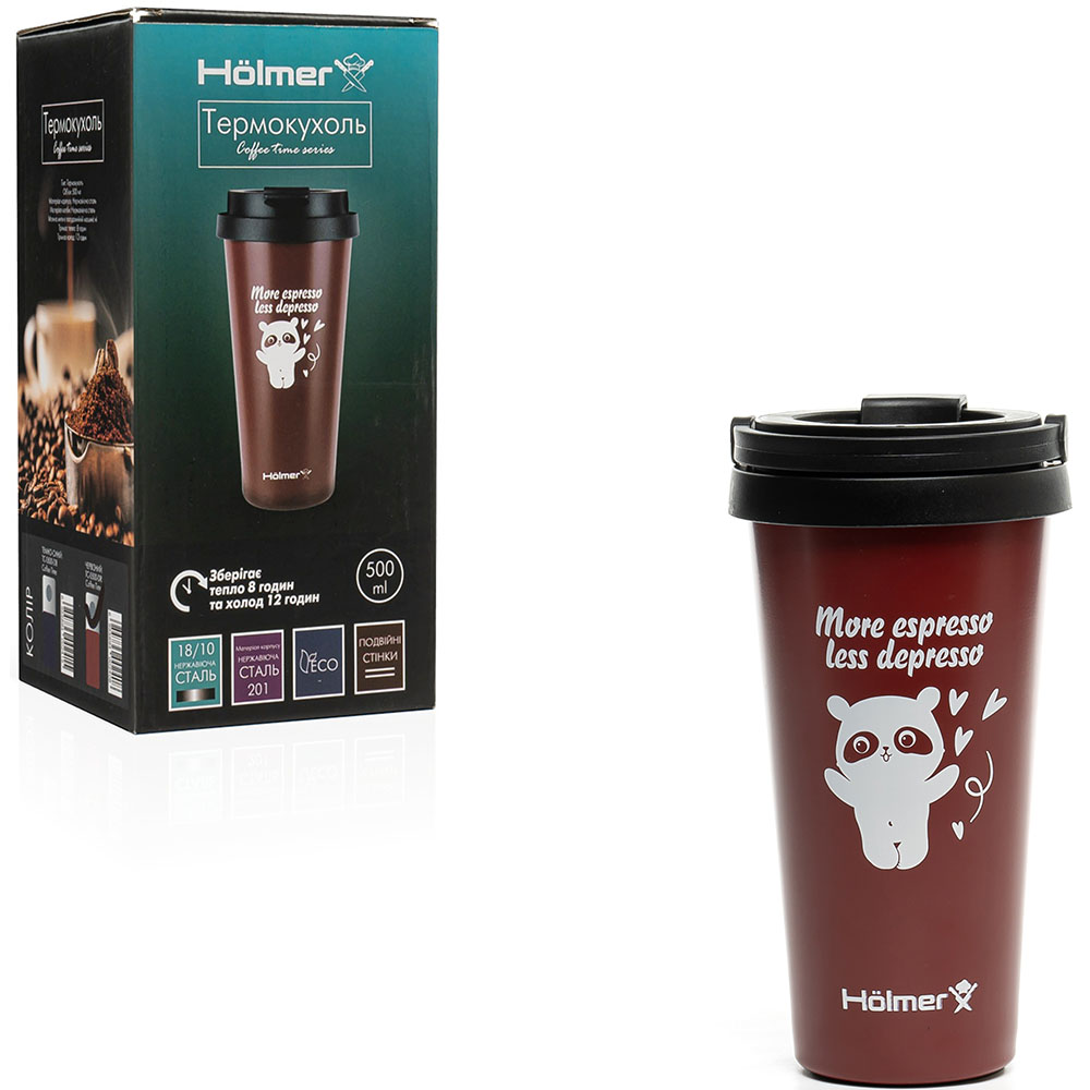 Зовнішній вигляд Термокухоль HOLMER TC-0500-DR Coffee Time 500 мл