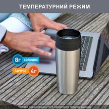 Термокружка TEFAL Travel Mug Classic 0.36л Серебристый (N2020110)