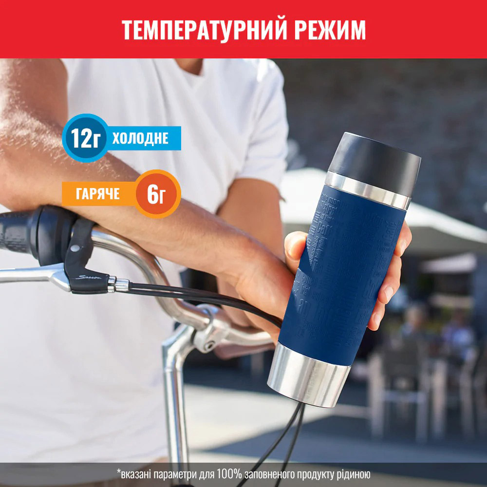 Термокружка TEFAL Travel Mug Classic 0.5 л Синий (N2022110) Материал колбы нержавеющая сталь