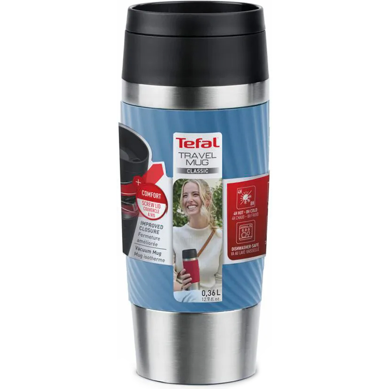 Термокухоль TEFAL Travel Mug Classic Twist 360 мл (N2024510) Матеріал корпусу нержавіюча сталь