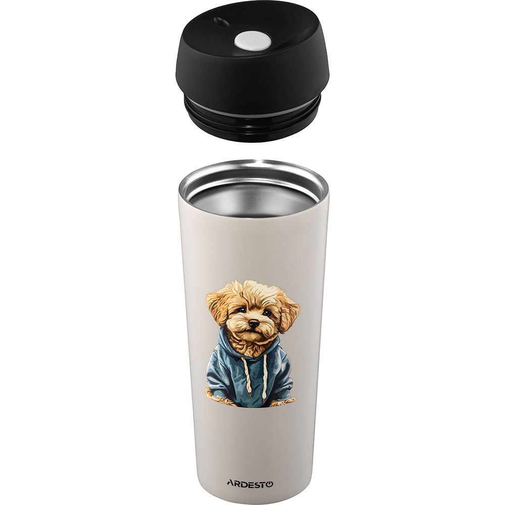 Термокружка ARDESTO Coffee Time Maltipoo 450 мл Beige (AR2645MP) Материал колбы нержавеющая сталь