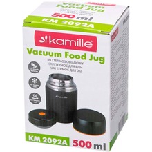 Термос для еды KAMILLE 0.5 л Black (KM-2092A)