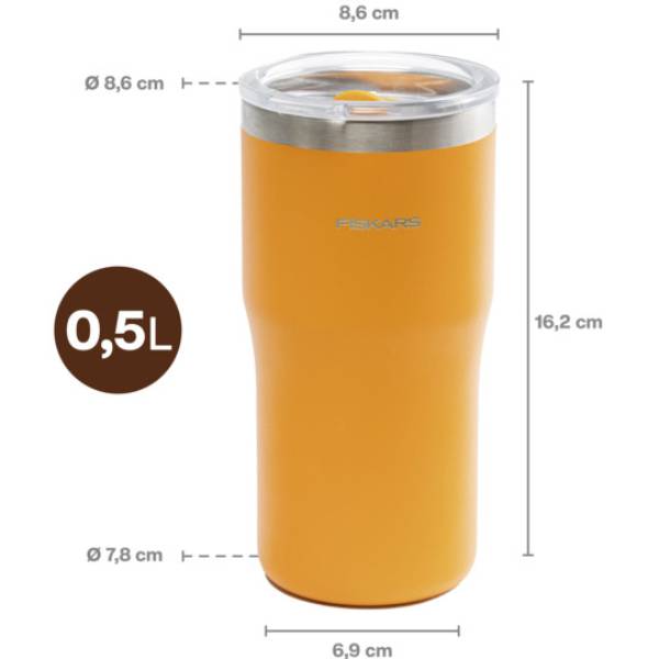 Термокухоль FISKARS On-The-Go 0.5 л Orange (1078761) Об’єм 0.5