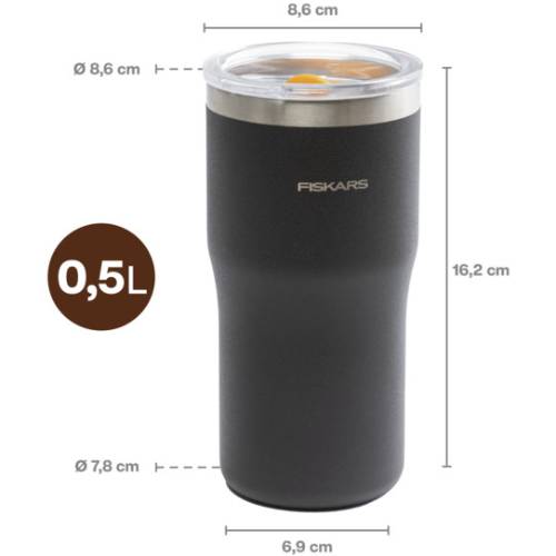 Зовнішній вигляд Термокухоль FISKARS On-The-Go 0.5 л Black (1078762)