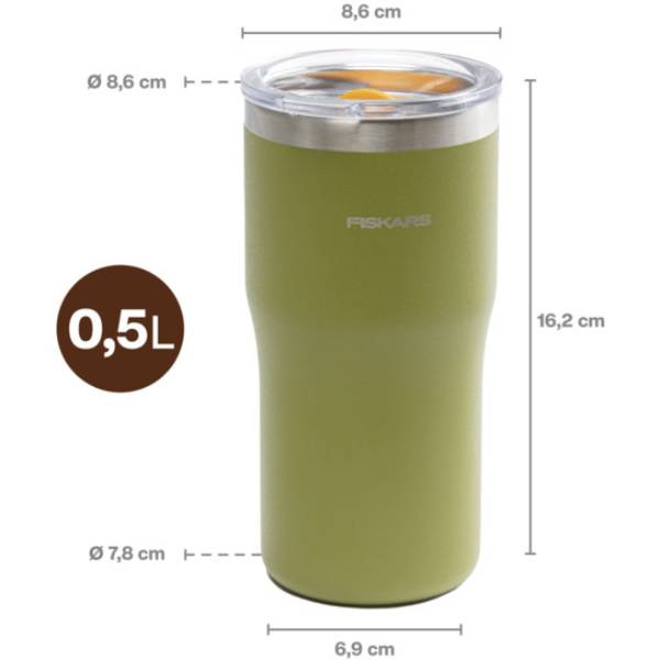 Зовнішній вигляд Термокухоль FISKARS On-The-Go 0.5 л Green (1078763)