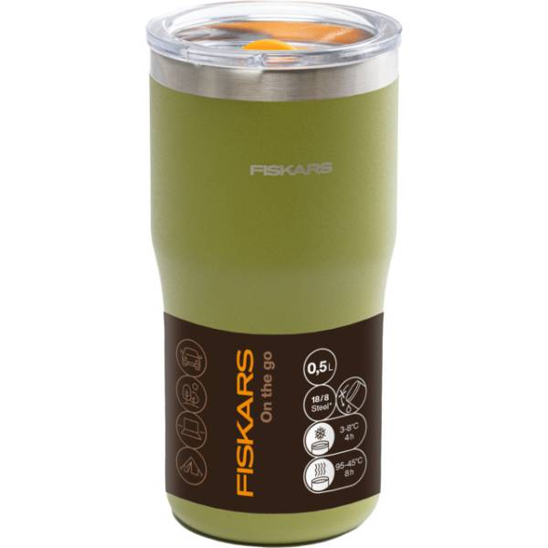 Термокухоль FISKARS On-The-Go 0.5 л Green (1078763) Особливості клапан