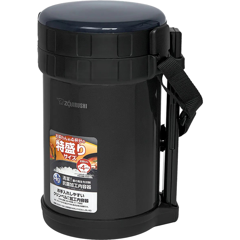 Набор для ланча ZOJIRUSHI SL-XE20AD Black (1678.04.60) Дополнительно Комплектация: Термос для еды; Контейнер для супа 280 мл; Контейнер для второго блюда 790 мл; Контейнер для холодных блюд 400 мл; Пенал с палочками для еды