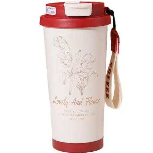 Термокружка MERLION Coffee 500 мл White/Red (TermCoffee-500WR)