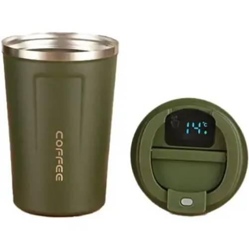 Термокухоль MERLION c LED дисплеєм 380 мл Green (Termo-304LED-380Green)