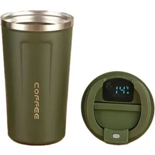 Термокухоль MERLION c LED дисплеєм 510 мл Green (Termo-304LED-510Green)