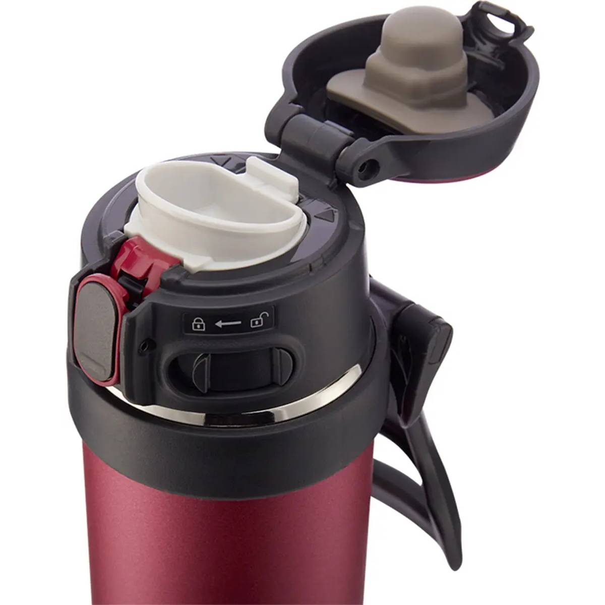 Термокухоль Zojirushi 0.6 л з ручкою Red (SM-QAF60RK) Матеріал корпусу нержавіюча сталь