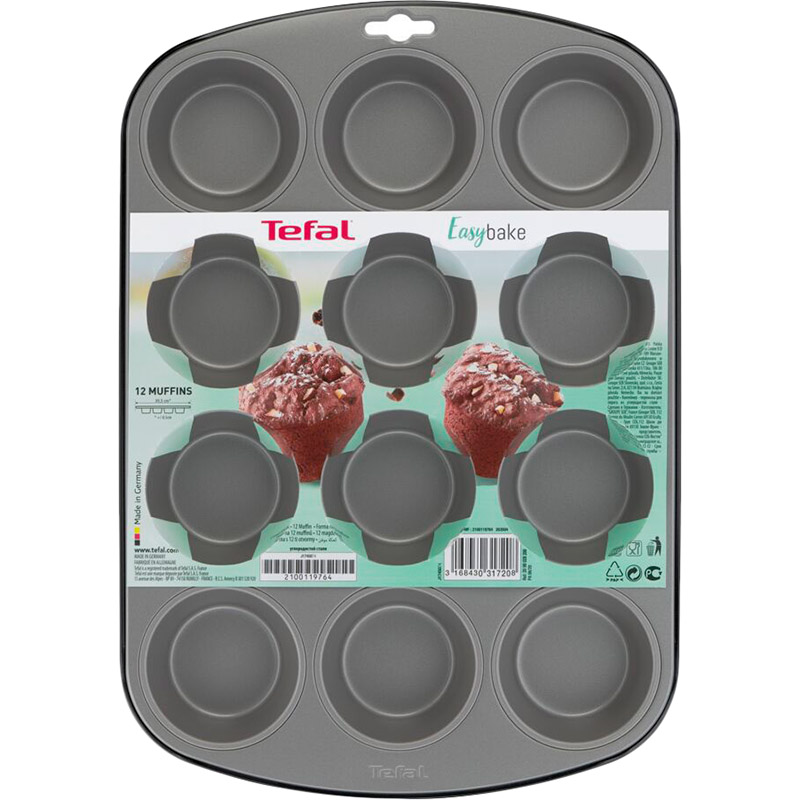 Форма для випікання маффінів TEFAL Easybake baking на 12 шт 38x27x3 см (J1745074) Матеріал сталь