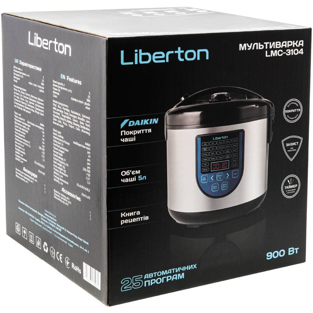 Изображение Мультиварка LIBERTON LMC-3104