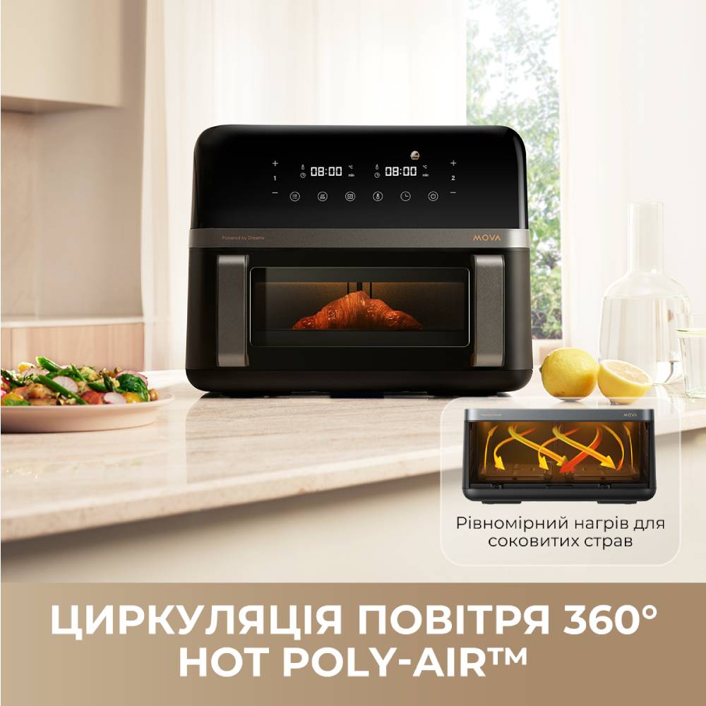 Мультипечь MOVA FD20 Pro Black Количество программ 12