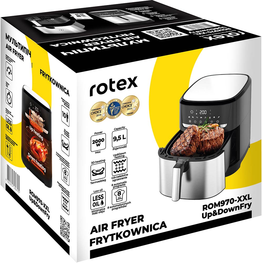 Изображение Мультипечь ROTEX ROM770-XL Up&DownFry (4820275580771)