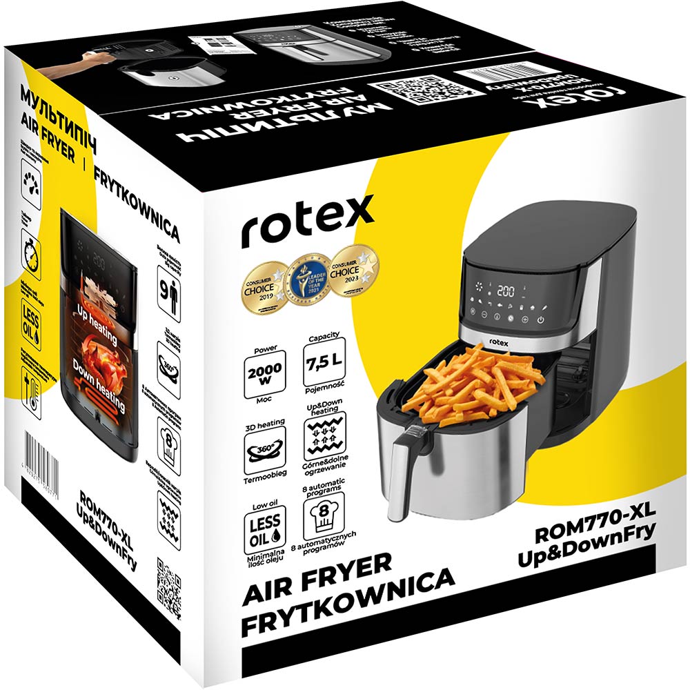 В Украине Мультипечь ROTEX ROM970-XL Up&DownFry (4820275580771)