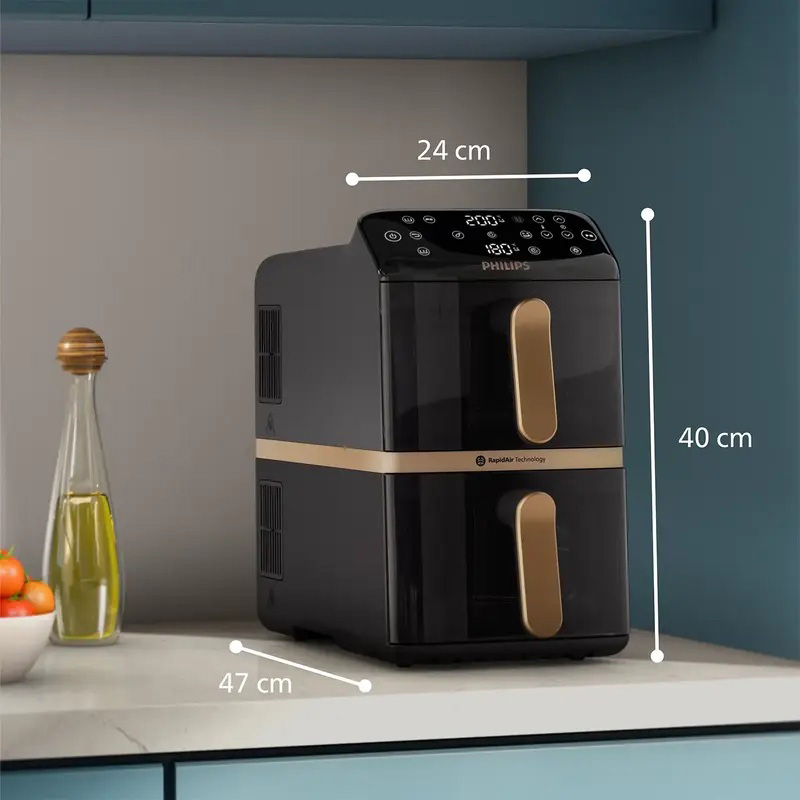 Зовнішній вигляд Мультипіч PHILIPS Ovi Stacked Dual Basket NA462/70