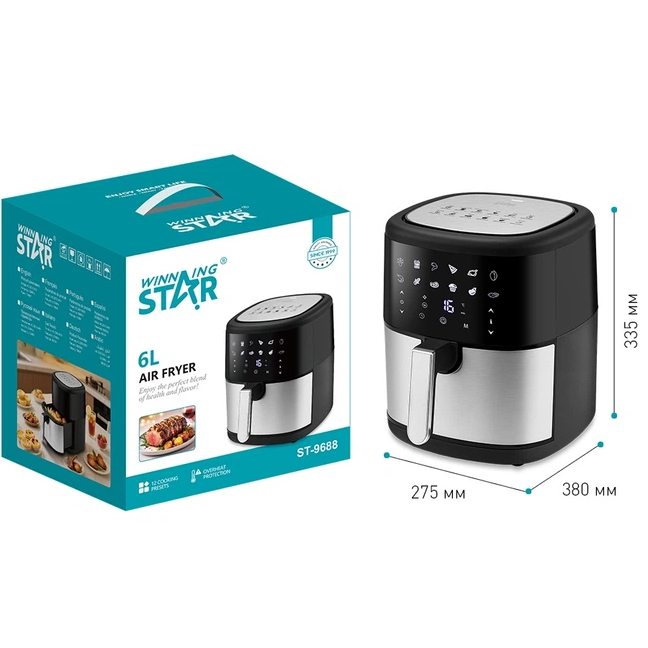 Зовнішній вигляд Мультипіч WINNINGSTAR ST-9688 6L Black-silver (WNNGS-ST-9688-BKSL)