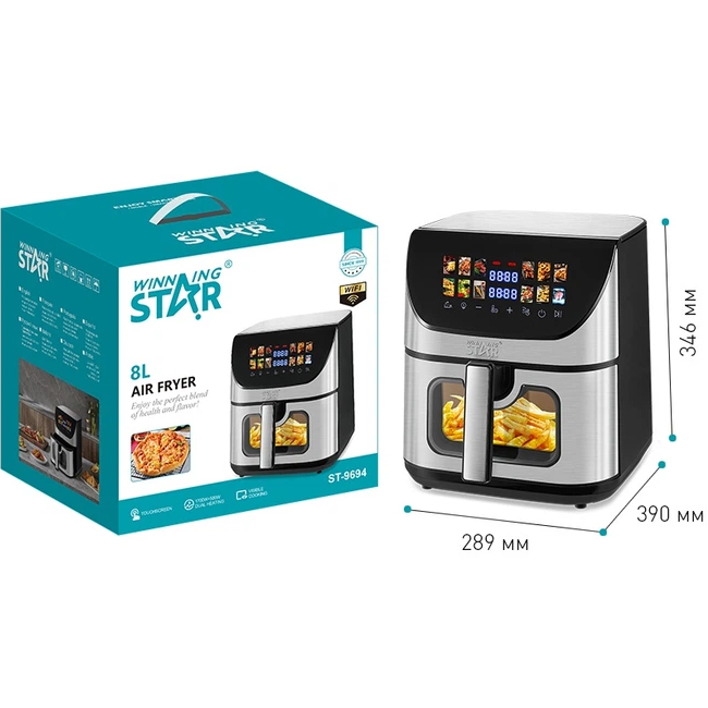 Заказать Мультипечь WINNINGSTAR ST-9694 8L Black-Silver (WNNGS-ST-9694-BKSL)