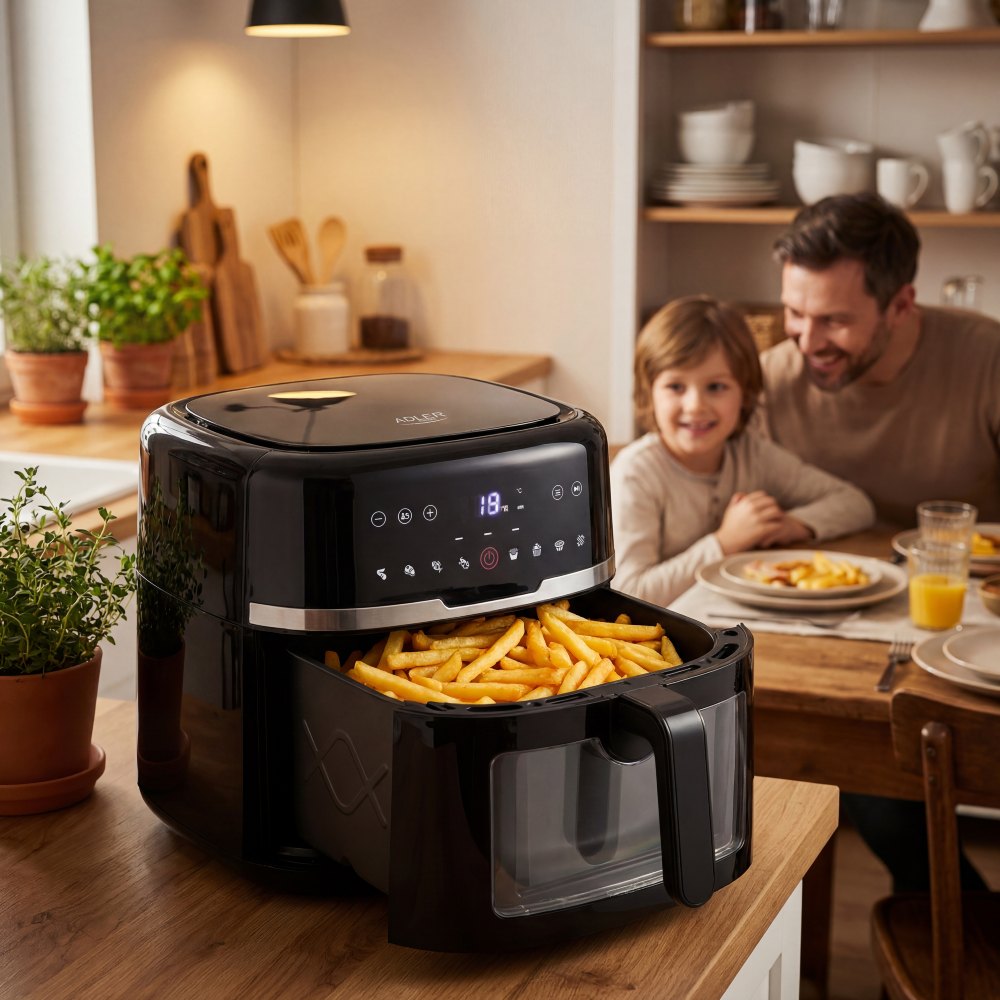 Фото 22 Airfryer ADLER AD 6318 2500Вт/чаша 8л/програм:9/сенсорне керування/таймер/чорна