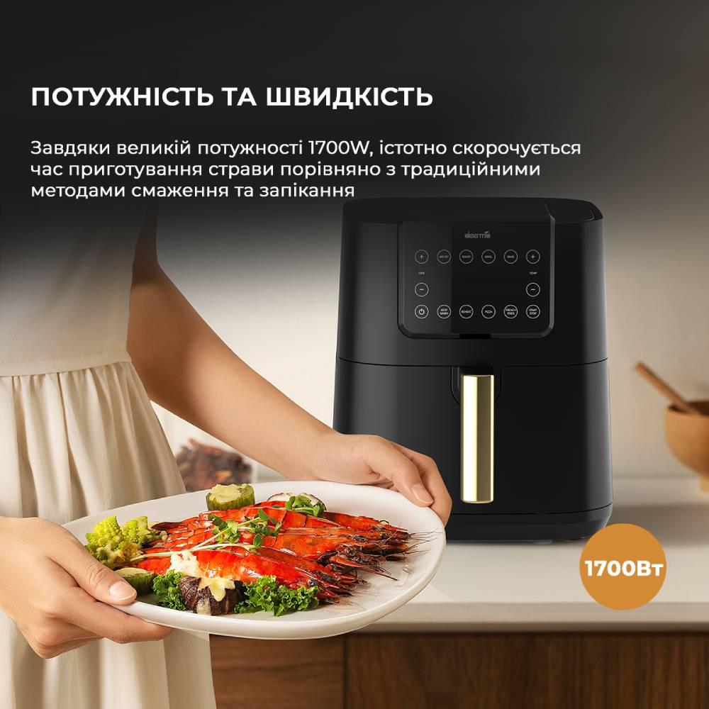 Зовнішній вигляд Мультипіч Deerma Air Fryer KZ120 (DEM-KZ120W)