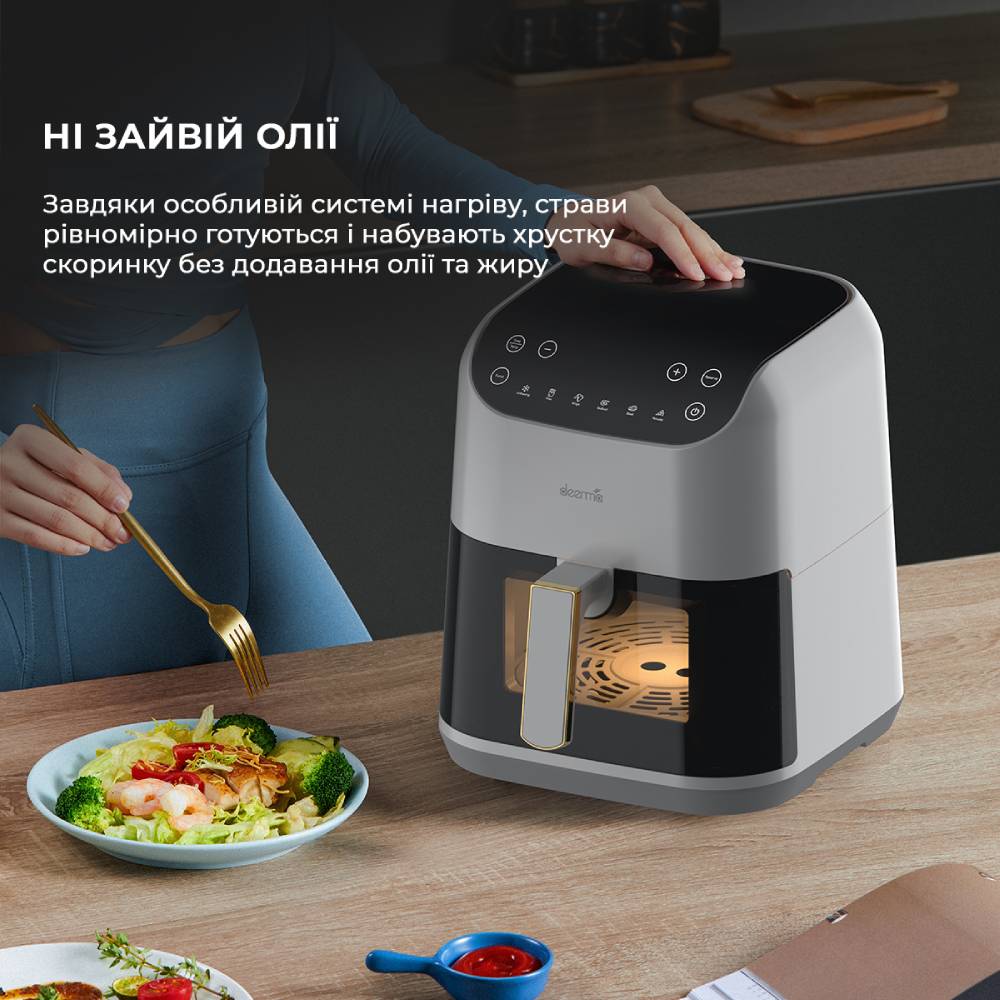 Зовнішній вигляд Мультипіч Deerma Air Fryer KZ130 5,5 л (DEM-KZ130W)