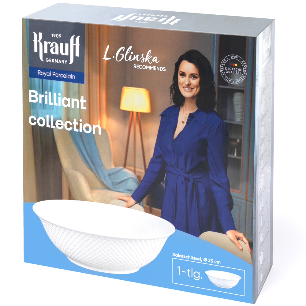 Зовнішній вигляд Салатник KRAUFF Brilliant collection L.Glinska 23см White (21-316-010)
