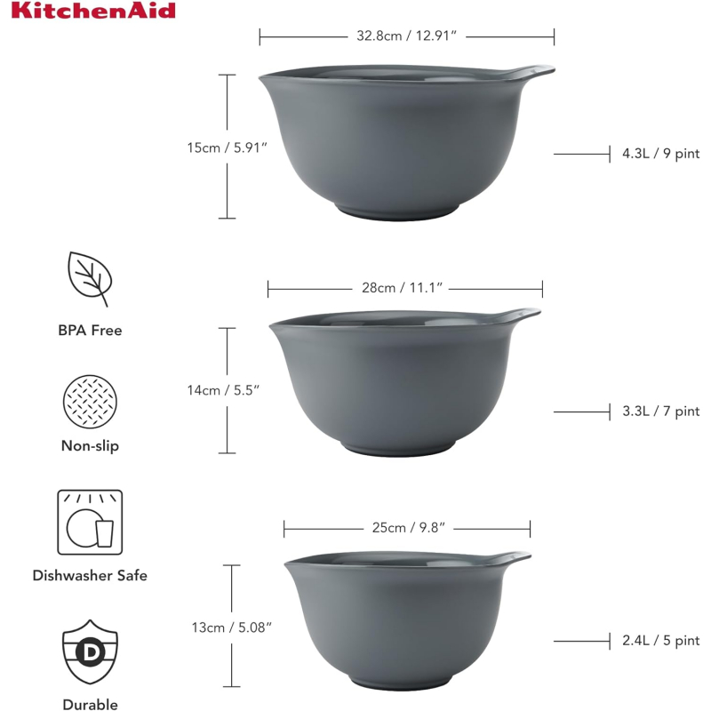 Набір мисок KITCHENAID Coreline 3шт. (KQG175OSCGG) Тип миска