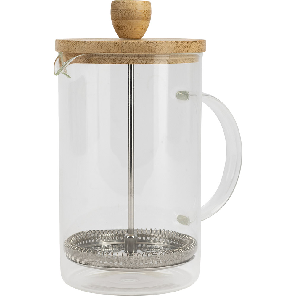 Френч-прес BERGNER Coffee & tea lovers 800 мл (BG-38351-MM) Додатково Матеріал: Боросилікатне скло; Матеріал ручки: Бамбук; Матеріал кришки: Бамбук; Розміри: 18.8 х 15.8 х 10 см