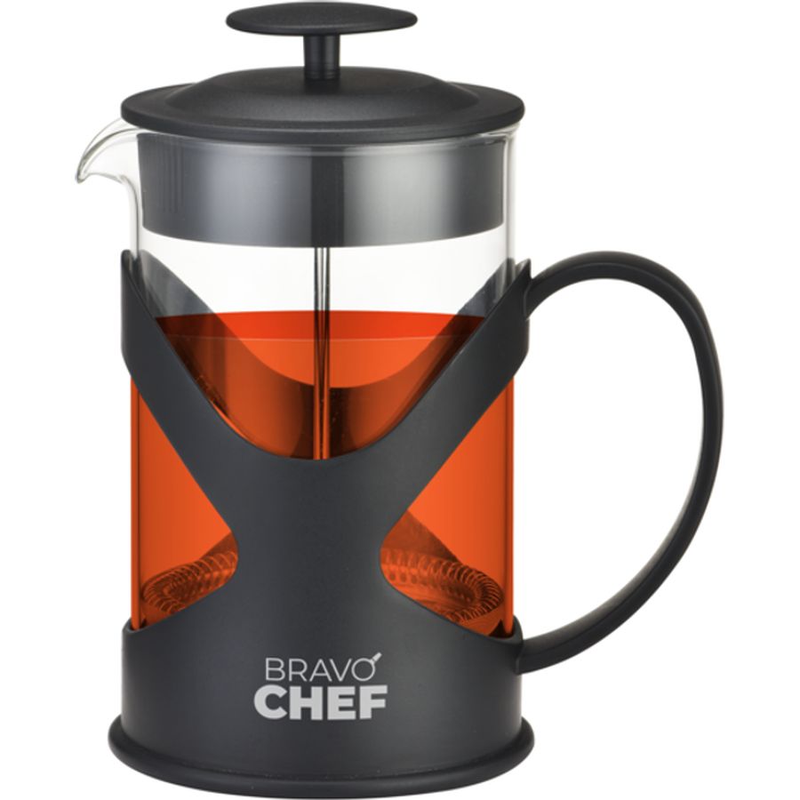 Френч-пресс BRAVO CHEF L"Appetit 0.6 л Black (BC-7302-600) Термостойкое стекло True