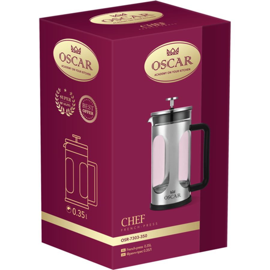 Фото 4 Френч-пресс OSCAR CHEF 0.35 л (OSR-7303-350)