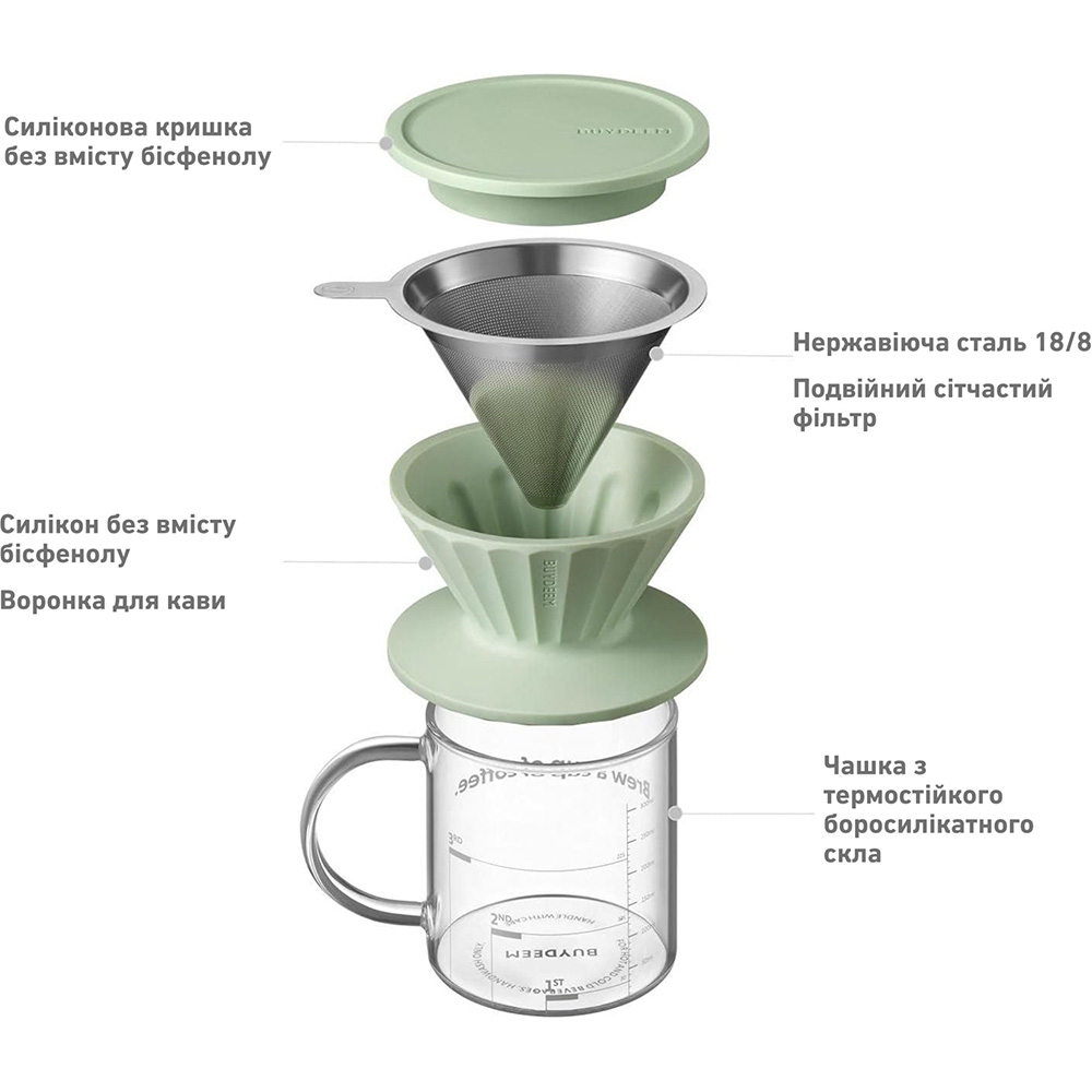 Фото Заварник для кофе BUYDEEM CD1024 Cozy Greenish (CD1024-CG)