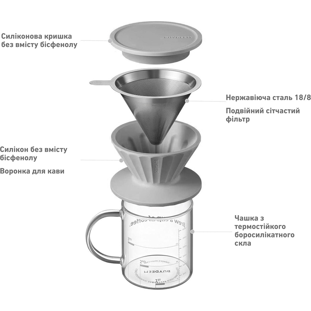 Фото 3 Заварник для кави BUYDEEM CD1024 Ink Grey (CD1024-IG)