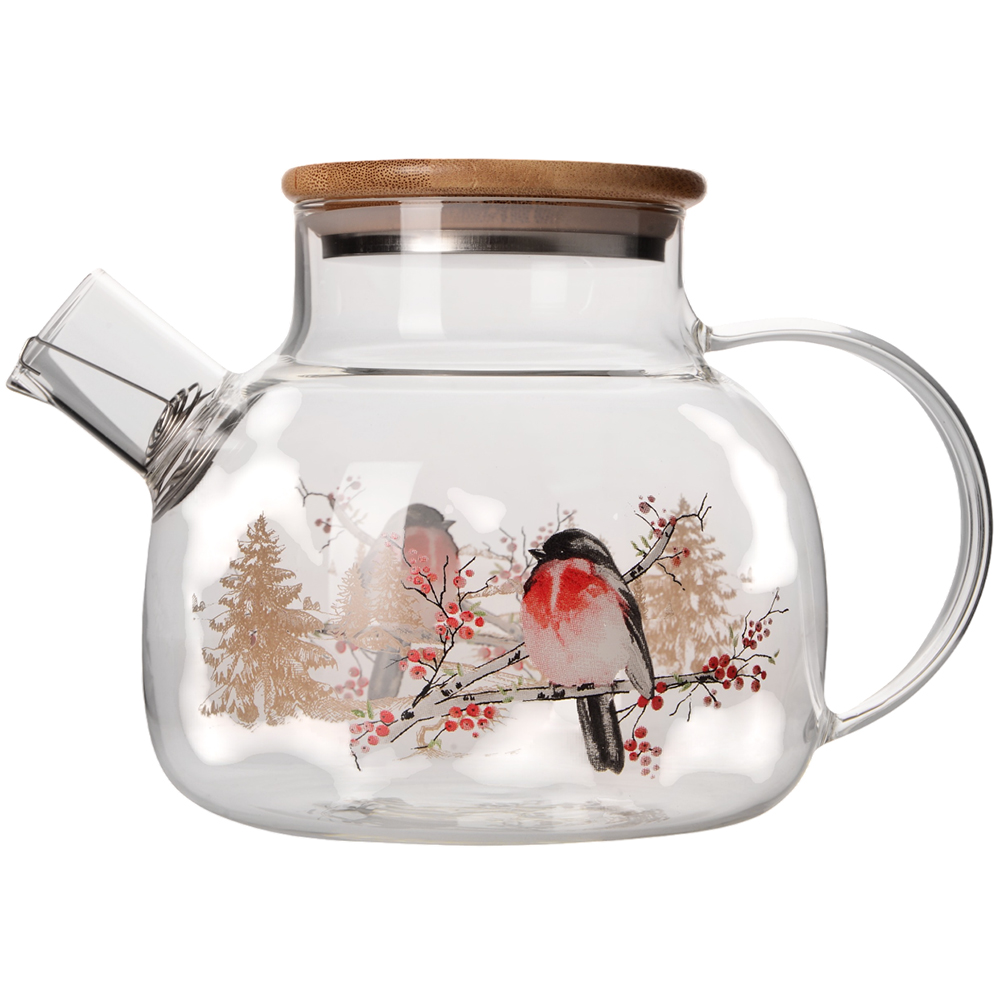 Заварник VIVA NY WINTER BIRD 1 л (T1000) Термостойкое стекло True