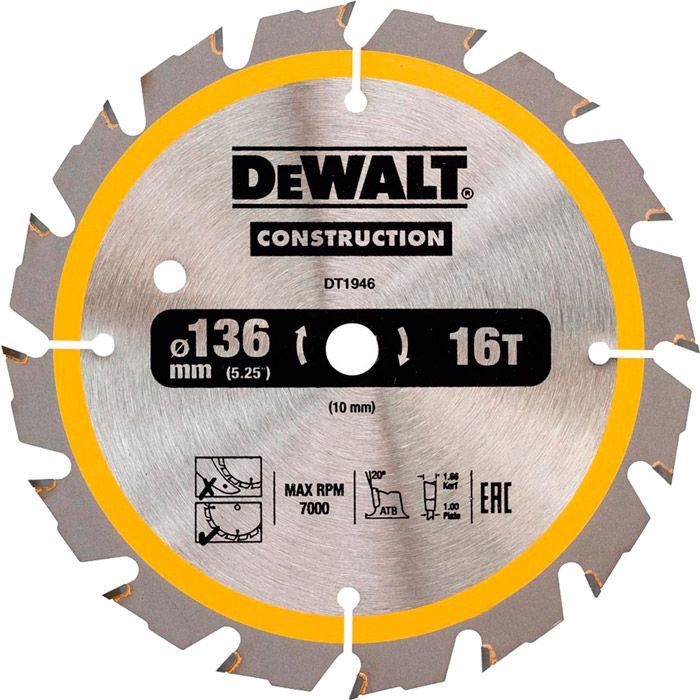 Пиляльний диск DEWALT DT1946