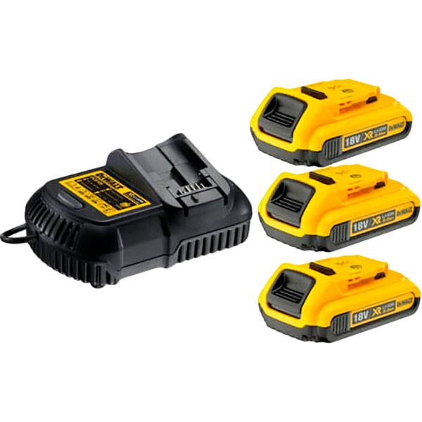 

Зарядное устройство DeWALT и 3 аккумулятора DCB183 2Ач (DCB115D3), DCB115D3