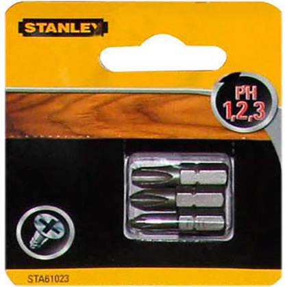 Набор бит STANLEY Ph1, Ph2, Ph3, 25мм, 3шт. (STA61023)