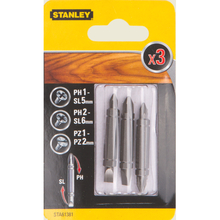 Набор двусторонних бит STANLEY Ph1-SL5,Ph2-SL6,Pz1-Pz2, 48мм, 3шт. (STA61381)