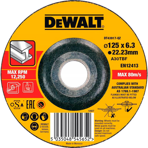 

Круг отрезной по металлу DeWALT DT43917, Круг шліфувальний по металу (DT43917)