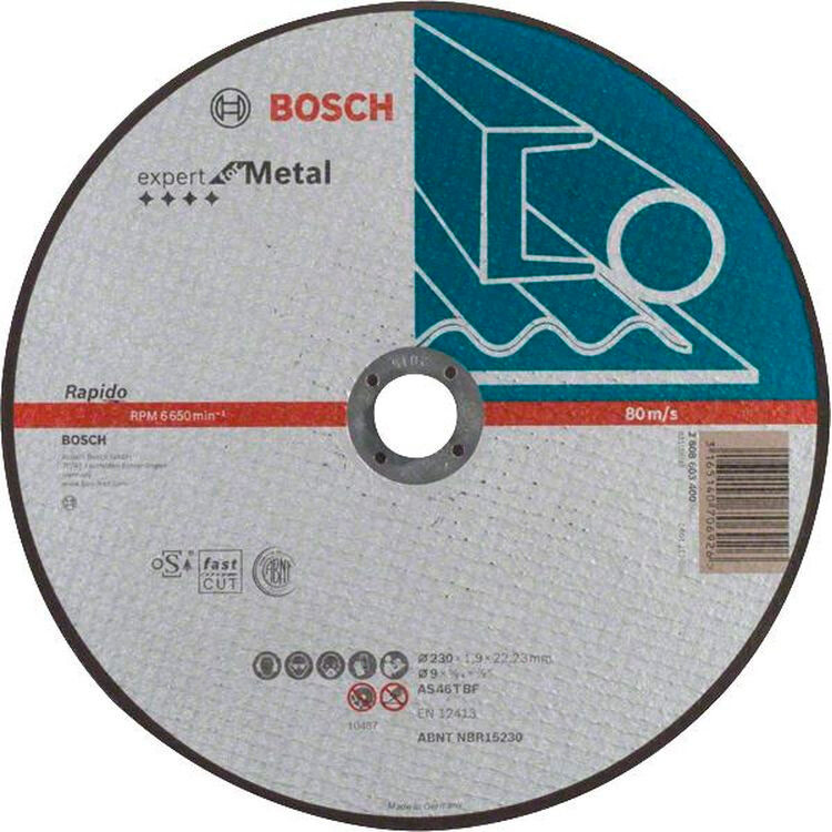 

Отрезной круг BOSCH Expert по металлу 230 x 1.9 мм (2.608.603.400), Отрезной круг Expert по металлу 230 x 1.9мм