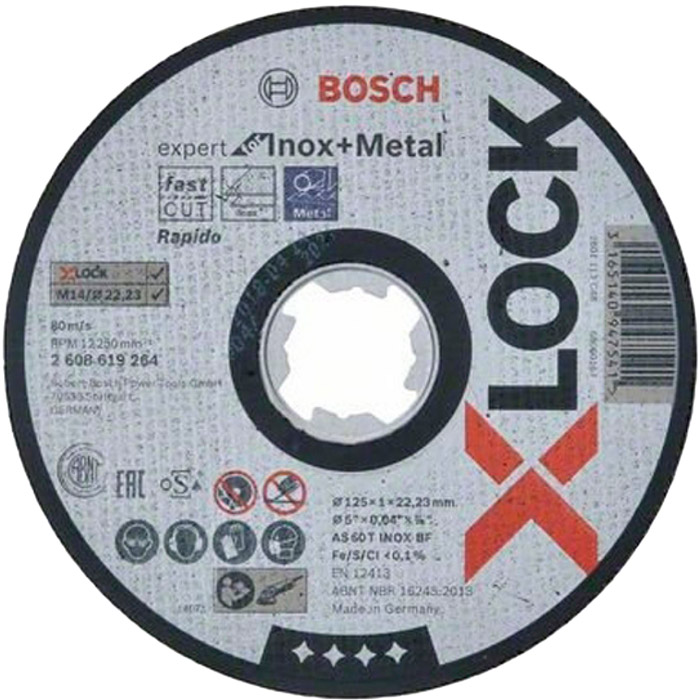 Відрізний круг по металу BOSCH X-LOCK Expert for Inox and Metal (2.608.619.264)