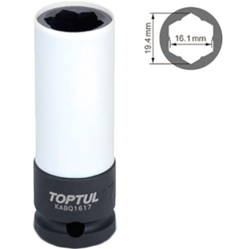 

Головка торцевая TOPTUL 1/2" 17 мм (KABQ1617), Головка ударна 1/2" довга 17 мм (KABQ1617)