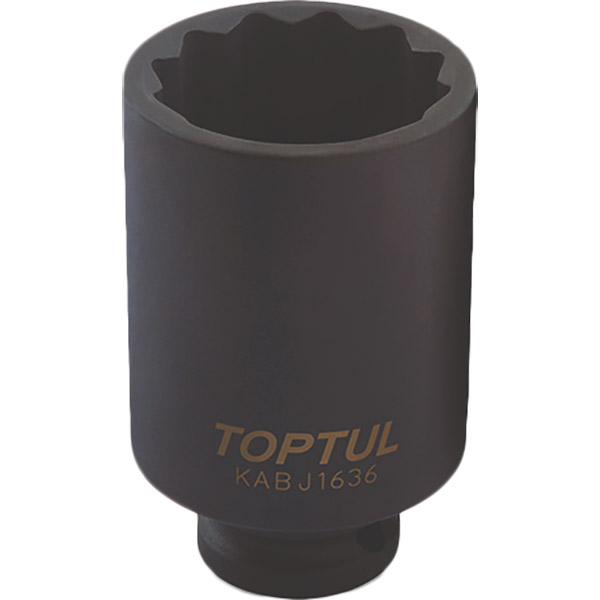 

Головка торцевая TOPTUL 1/2" 36мм 12г (KABJ1636), Головка торц.ударна довга 1/2" 36мм 12г (KABJ1636)