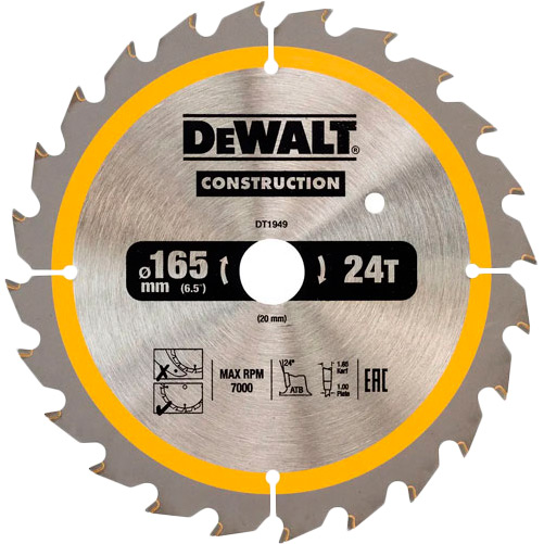 

Пильный диск DEWALT CONSTRUCTION (DT1949), Диск пилковий CONSTRUCTION DT1949