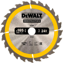 Диск пиляльний DEWALT CONSTRUCTION 165х20 мм (DT1934)