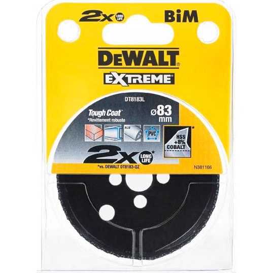 

Цифенбор Bi-металлический DEWALT LongLife 83 х 40 мм (DT8183L), Цифенбір Bi - металевий LongLife