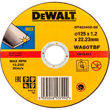 Круг відрізний DEWALT INOX 125 х 1.2 х 22.23 мм (DT42340Z)